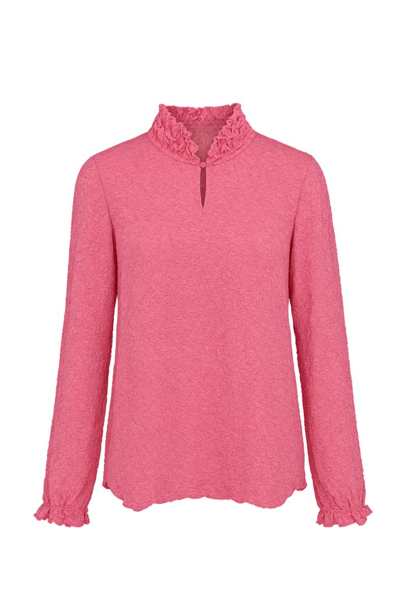 1990s Coral Pink Lightweight Blouse - Front View