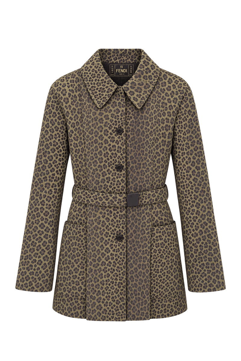 1990s Olive Brown Textile Jacket - Front View