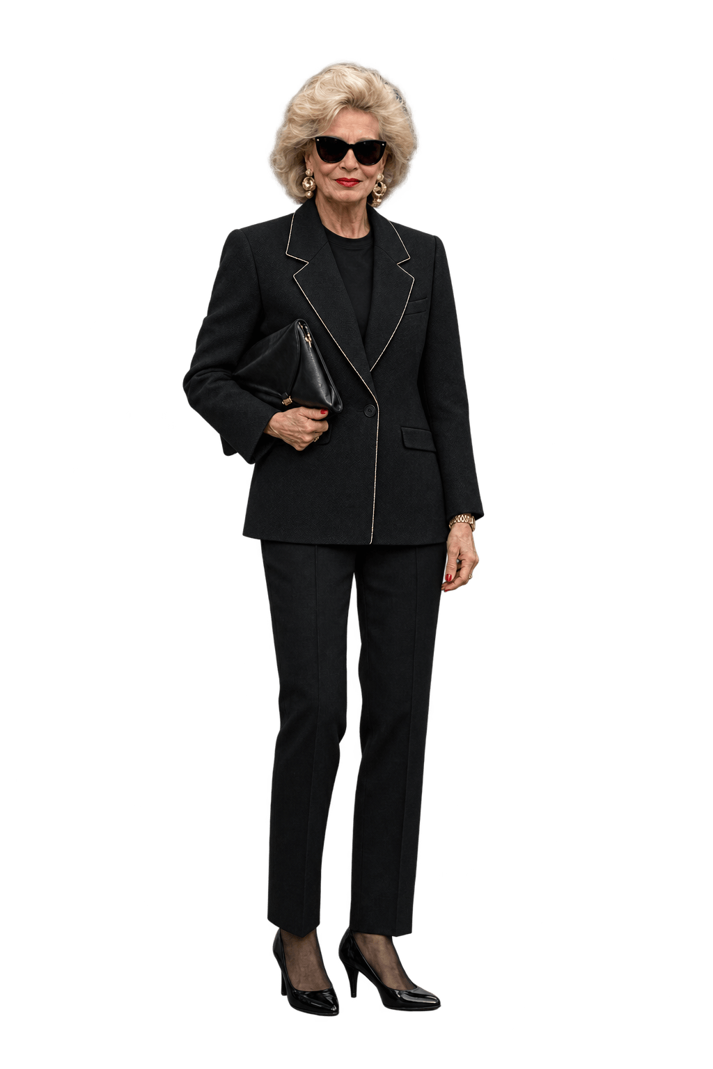 1980s Black Wool Blazer - Model