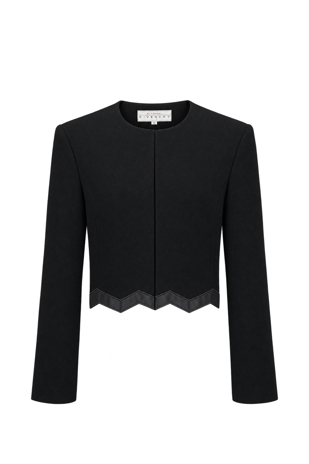 1990s Black Woven Fabric Jacket - Front View