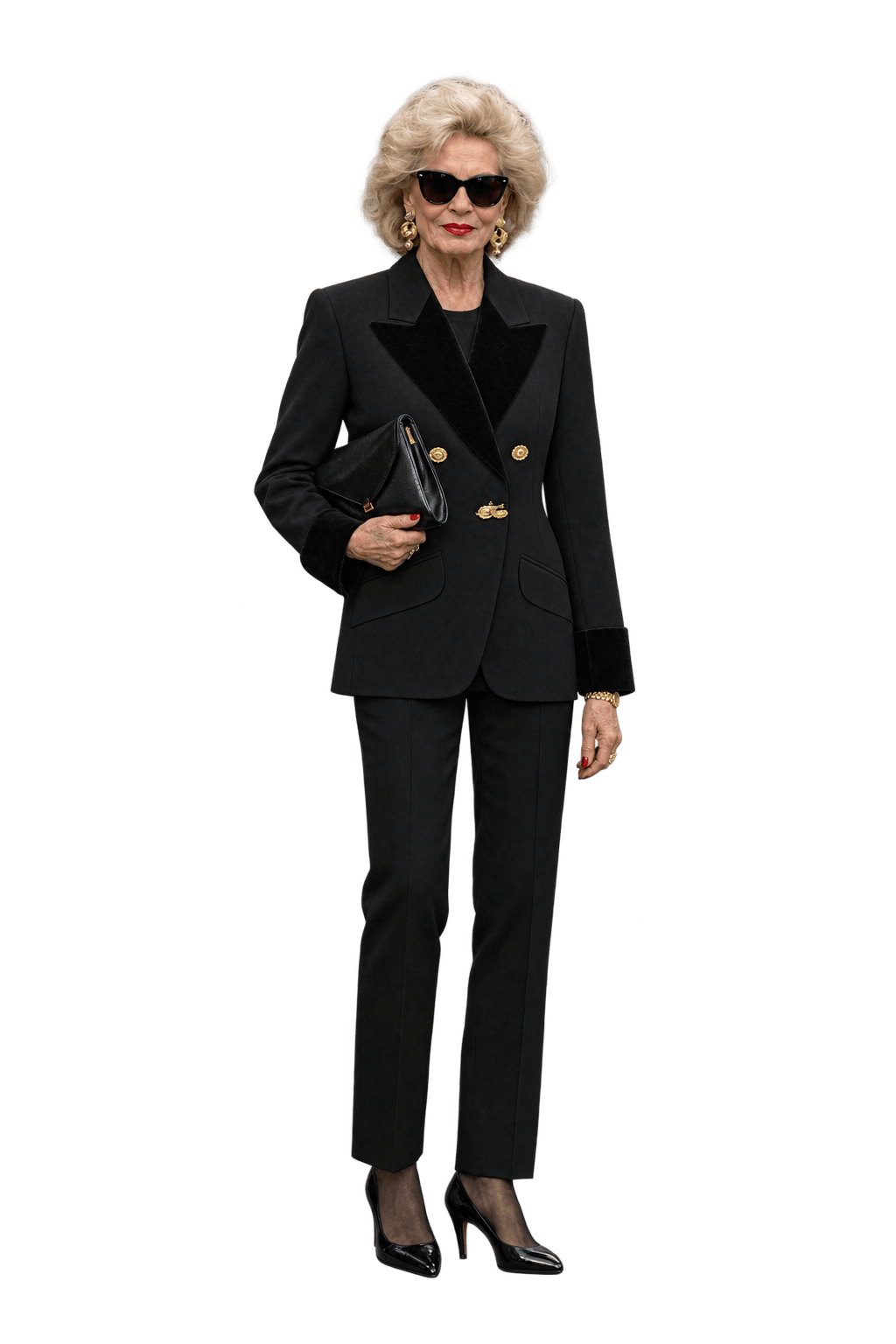 1980s Black Woven Textile Blazer - Model