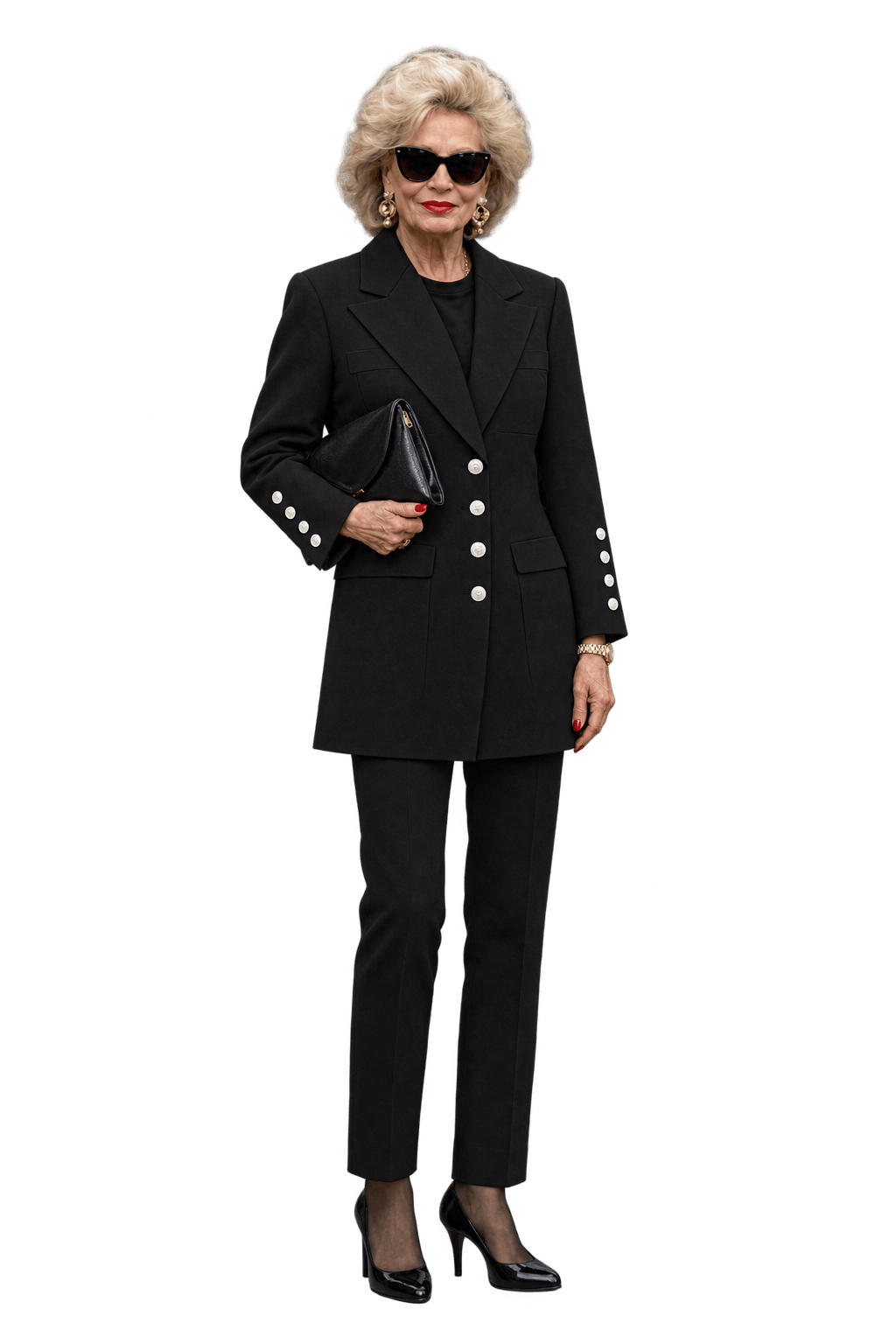 1980s Black Woven Blazer - Model