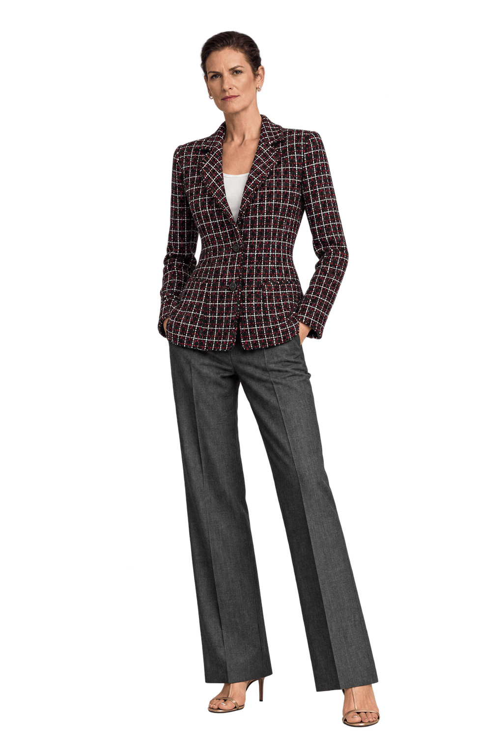 1990s Black Tweed Blazer - Model