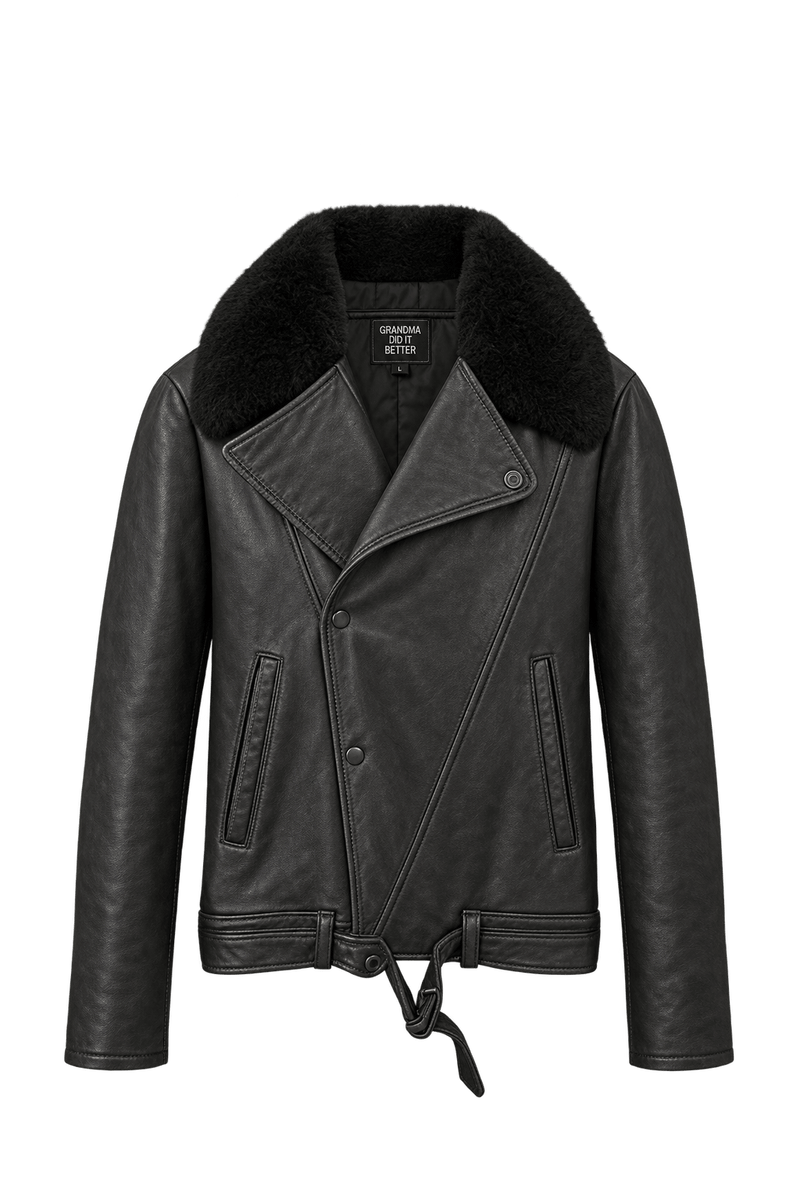 1980s Dark Brown-Black Leather Jacket - Front View