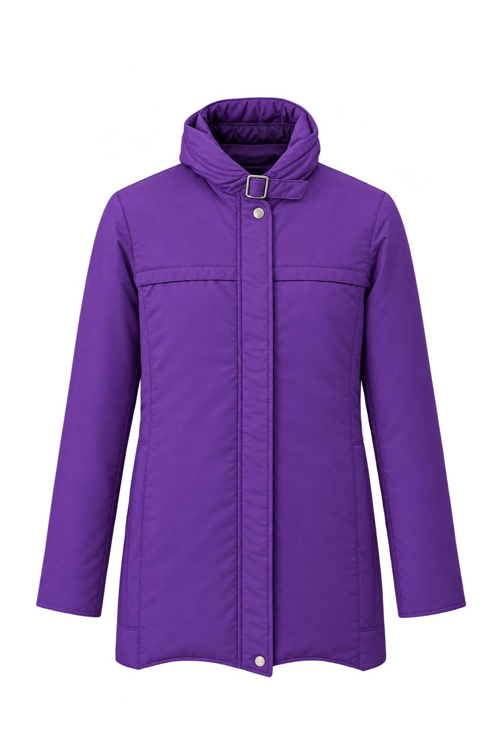 1980s Vivid Purple Synthetic Parka - Front View
