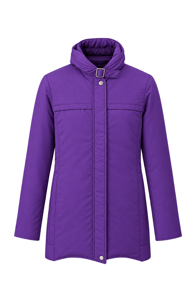 1980s Vivid Purple Synthetic Parka - Front View