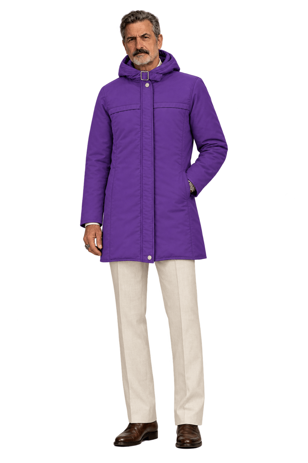 1980s Vivid Purple Synthetic Parka - Model
