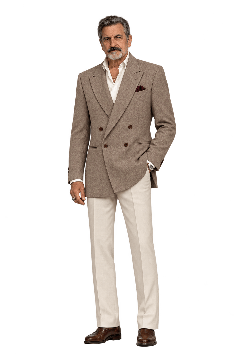 1980s Camel Tan Woven Blazer - Model
