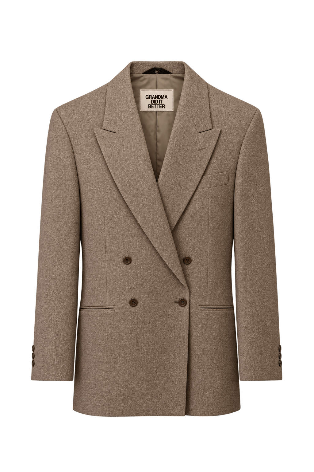 1980s Camel Tan Woven Blazer - Front View