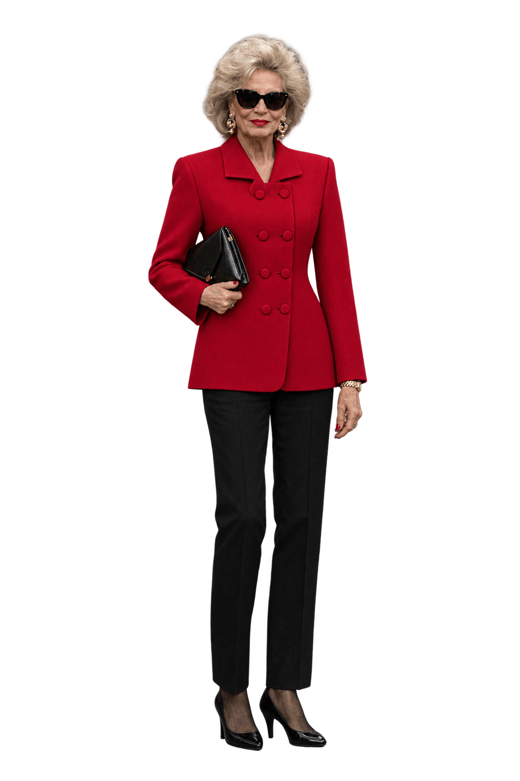 1980s Vivid Crimson Red Woven Blazer - Model