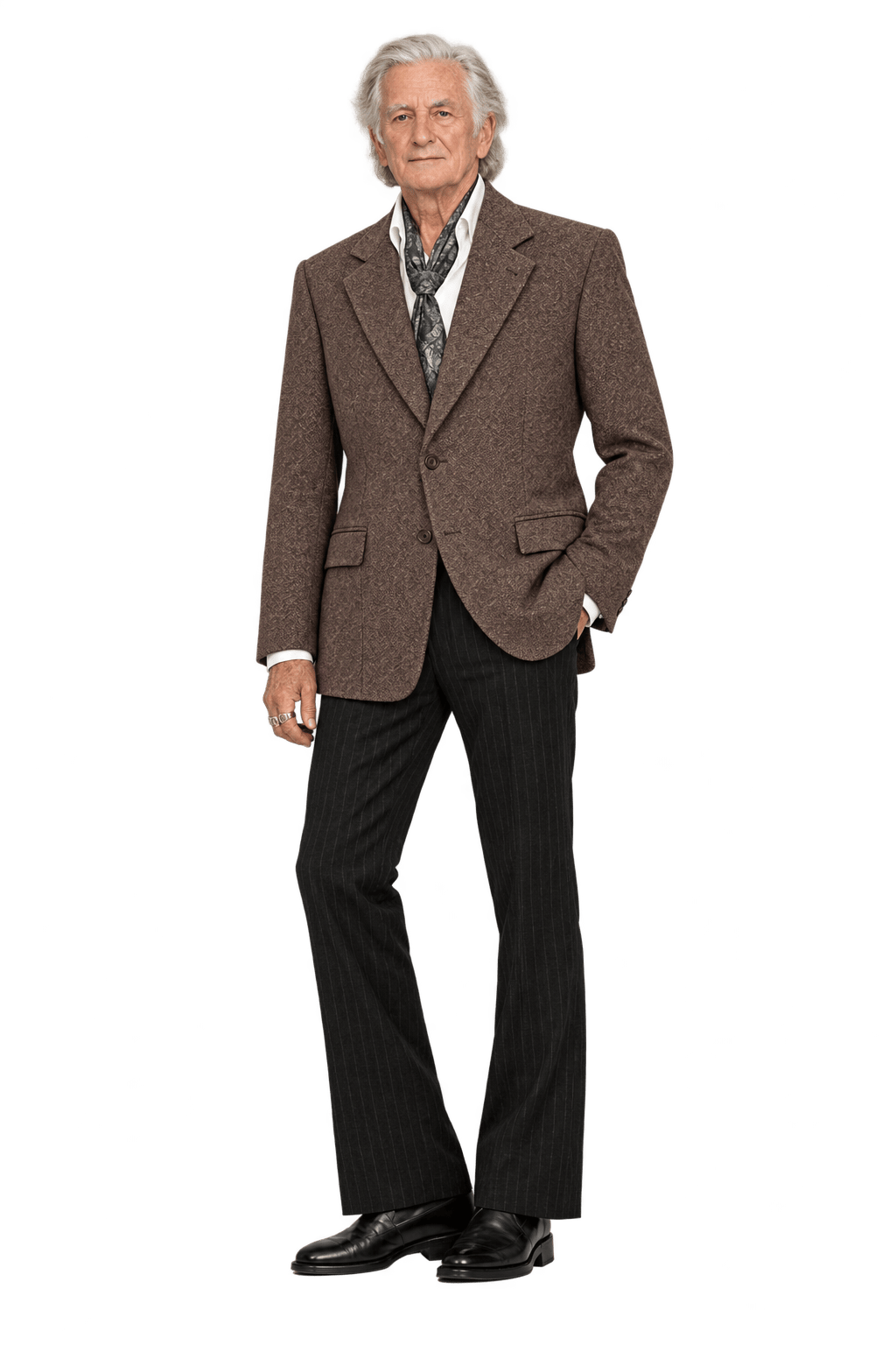1970s Warm Brown Woven Blazer - Model