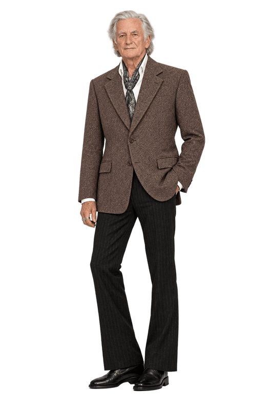 1970s Warm Brown Woven Blazer - Model