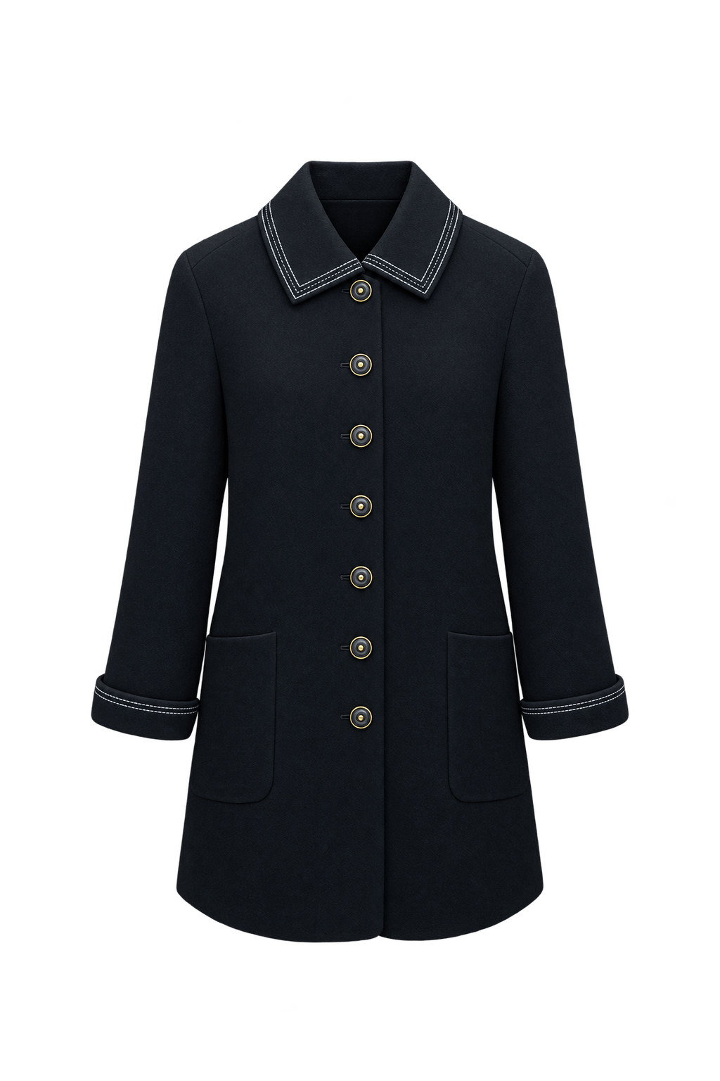 1980s Black Woven Fabric Jacket - Front View