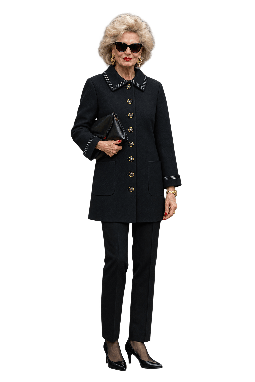1980s Black Woven Fabric Jacket - Model