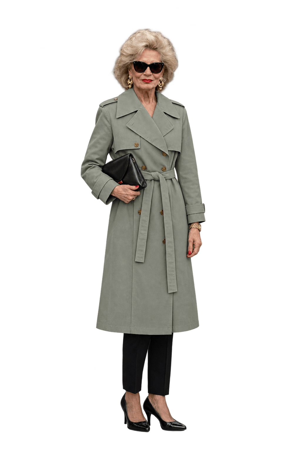 1980s Light Beige Woven Trench Coat - Model