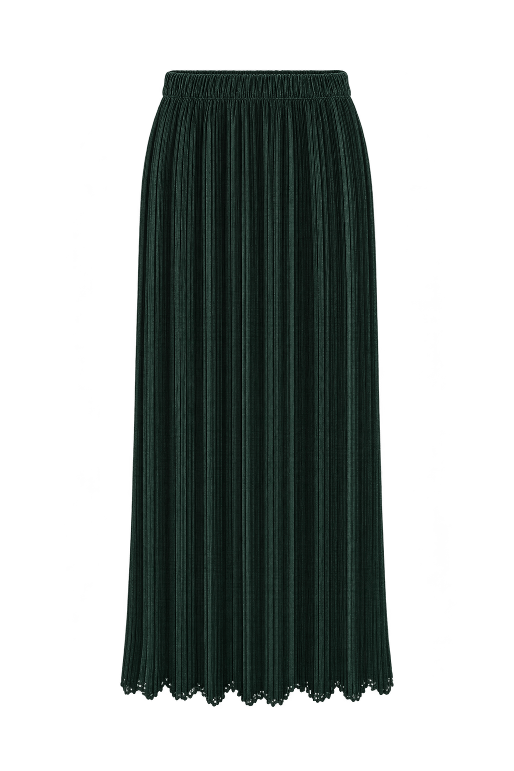 1990s Black Pleated Synthetic Skirt - Front View