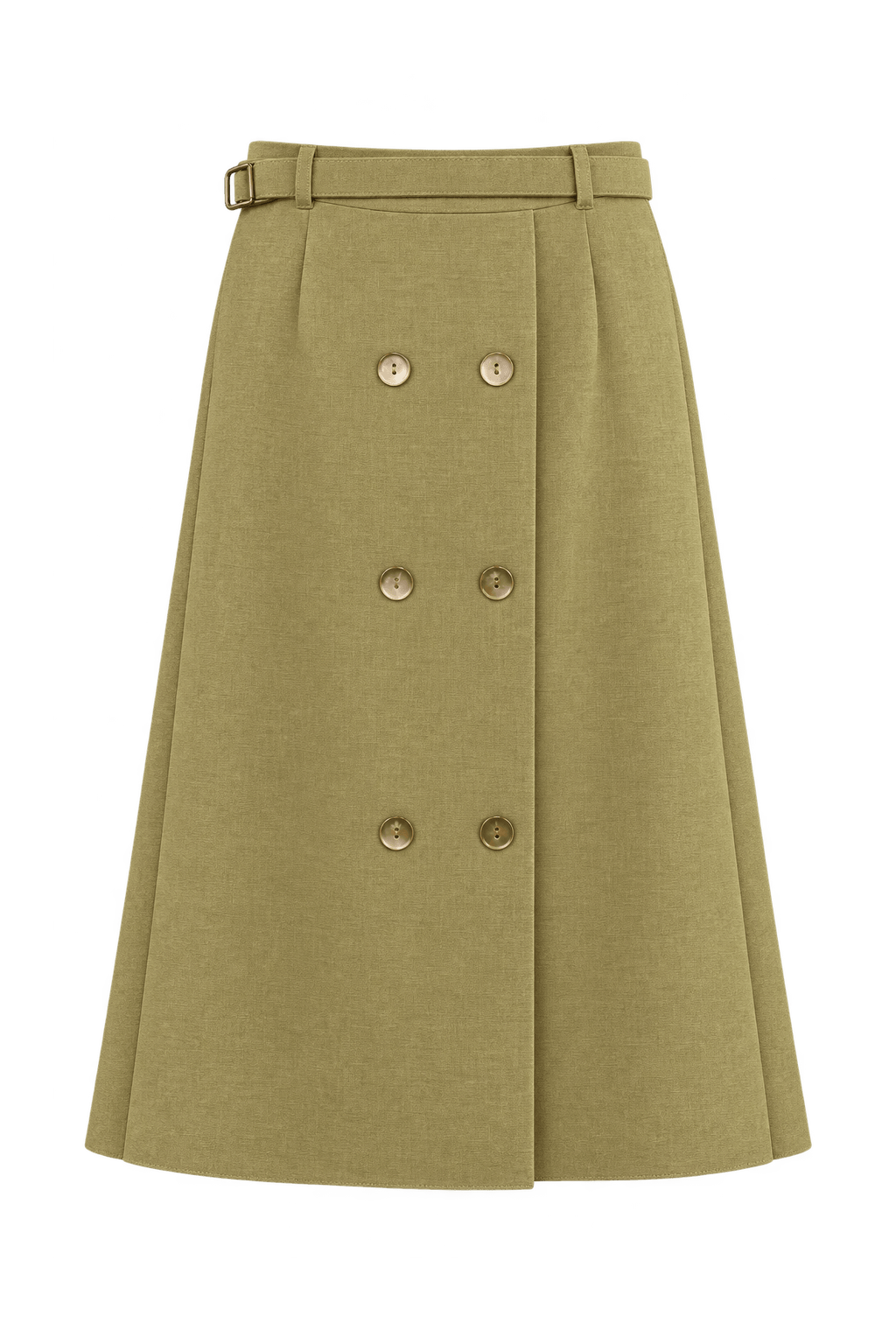 1960s Warm Golden Beige Woven Skirt - Front View