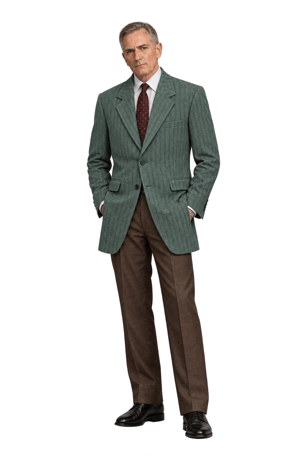 1990s Grey Woven Suiting Blazer - Model