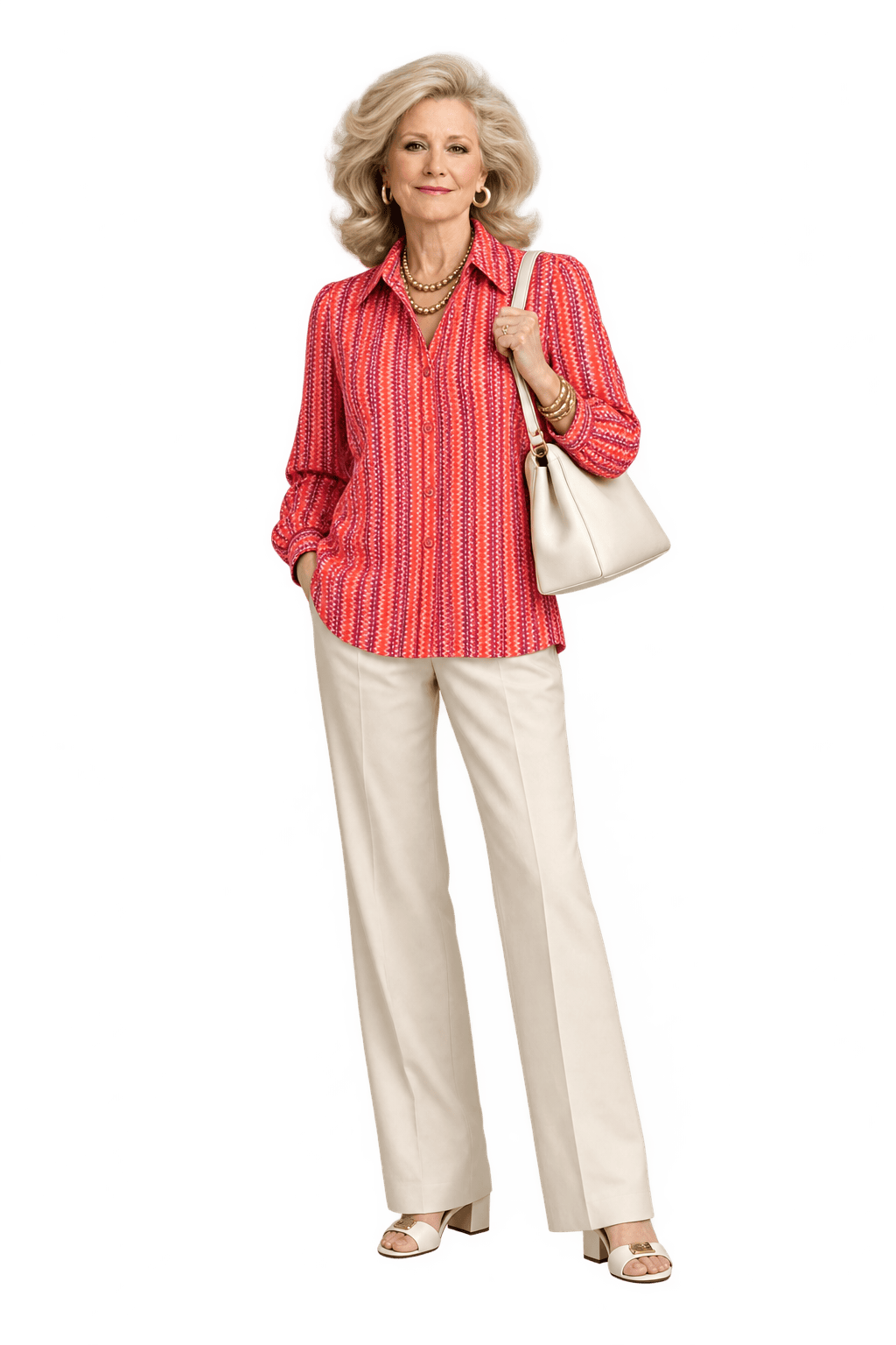 1970s Rust Red Woven Blouse - Model