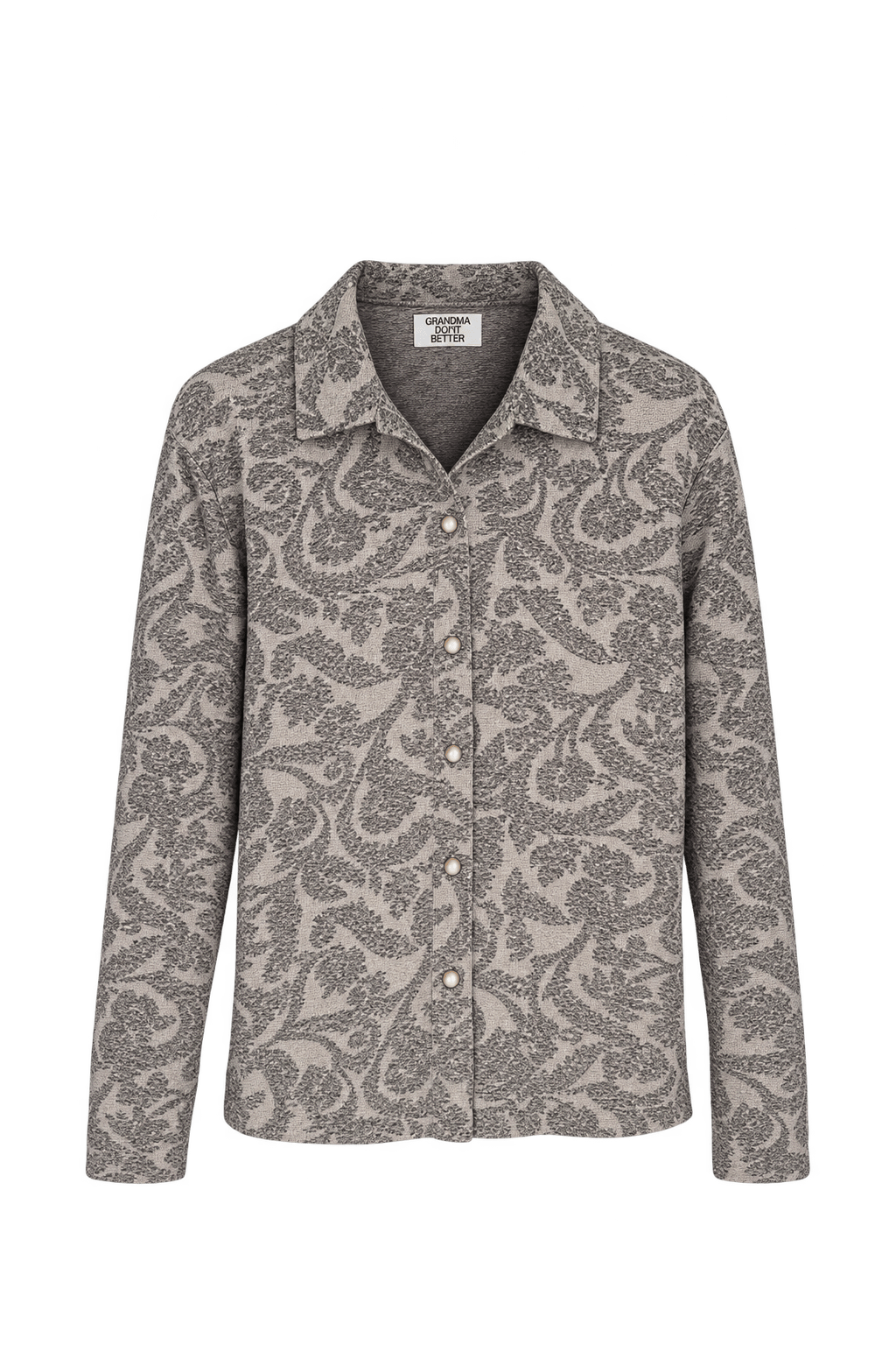 1990s Taupe Beige Knit Cardigan - Front View