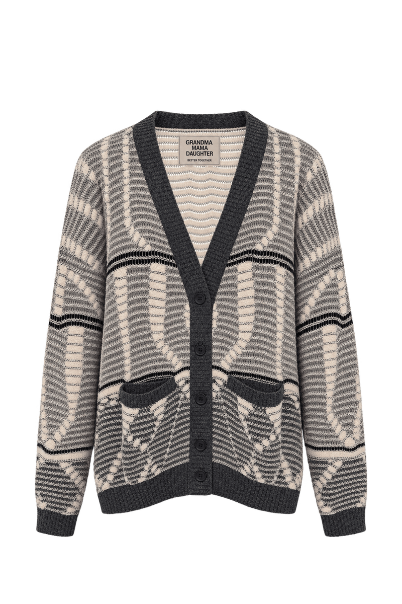 1980s Cream Knit Cardigan - Front View