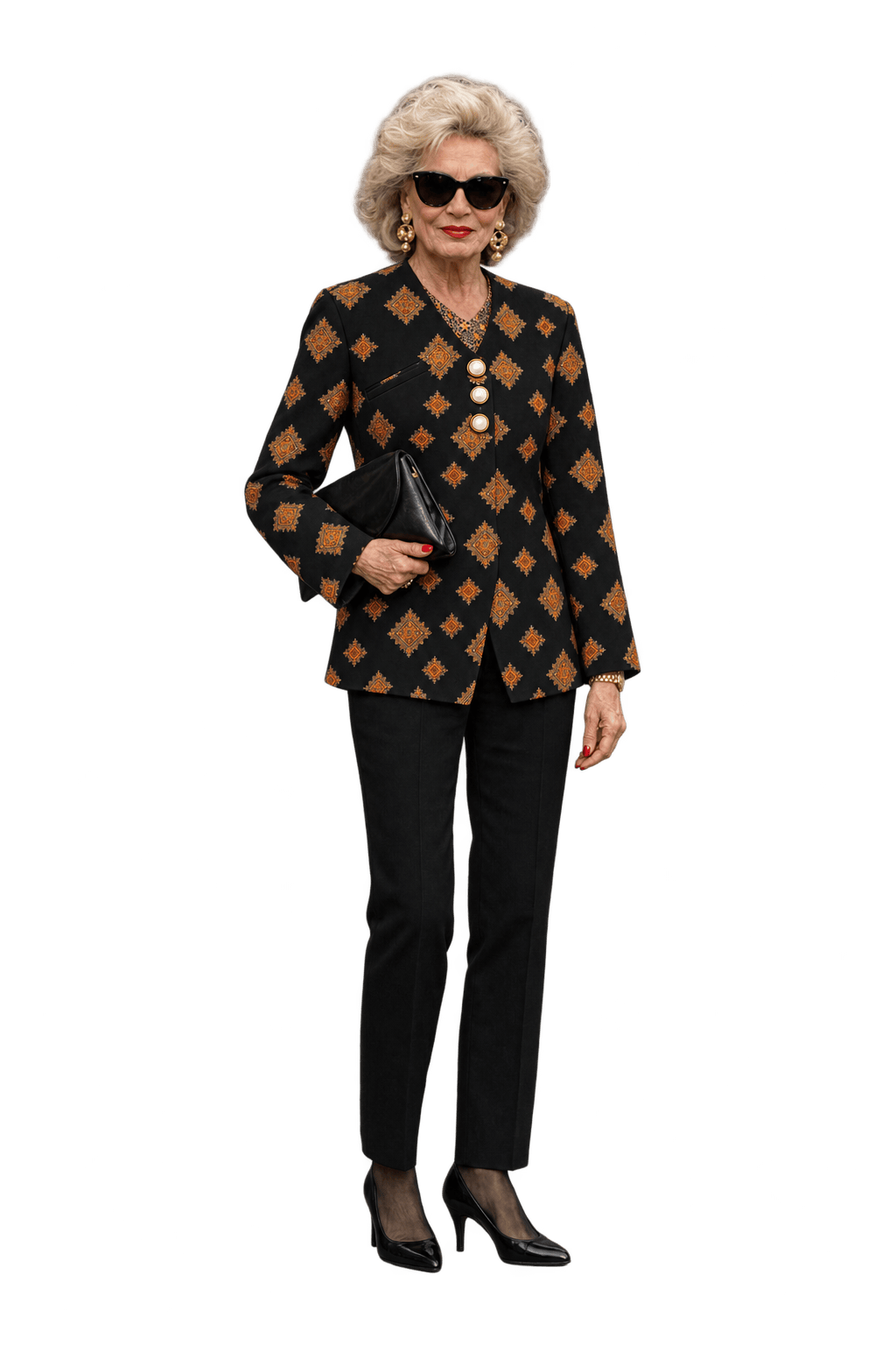 1980s Black Woven Fabric Jacket - Model
