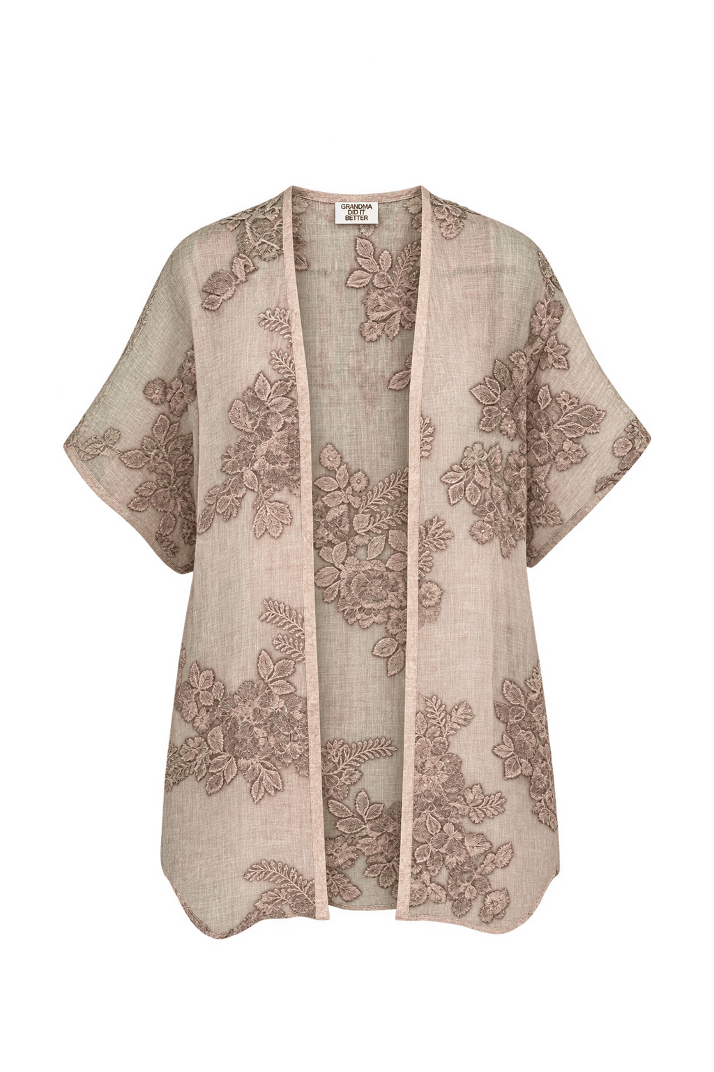 1970s Muted Dusty Mauve Sheer Jacket - Front View