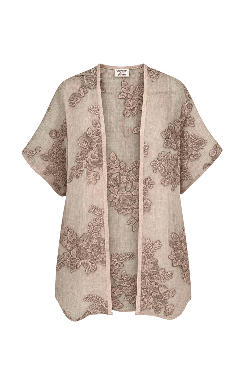1970s Muted Dusty Mauve Sheer Jacket - Front View