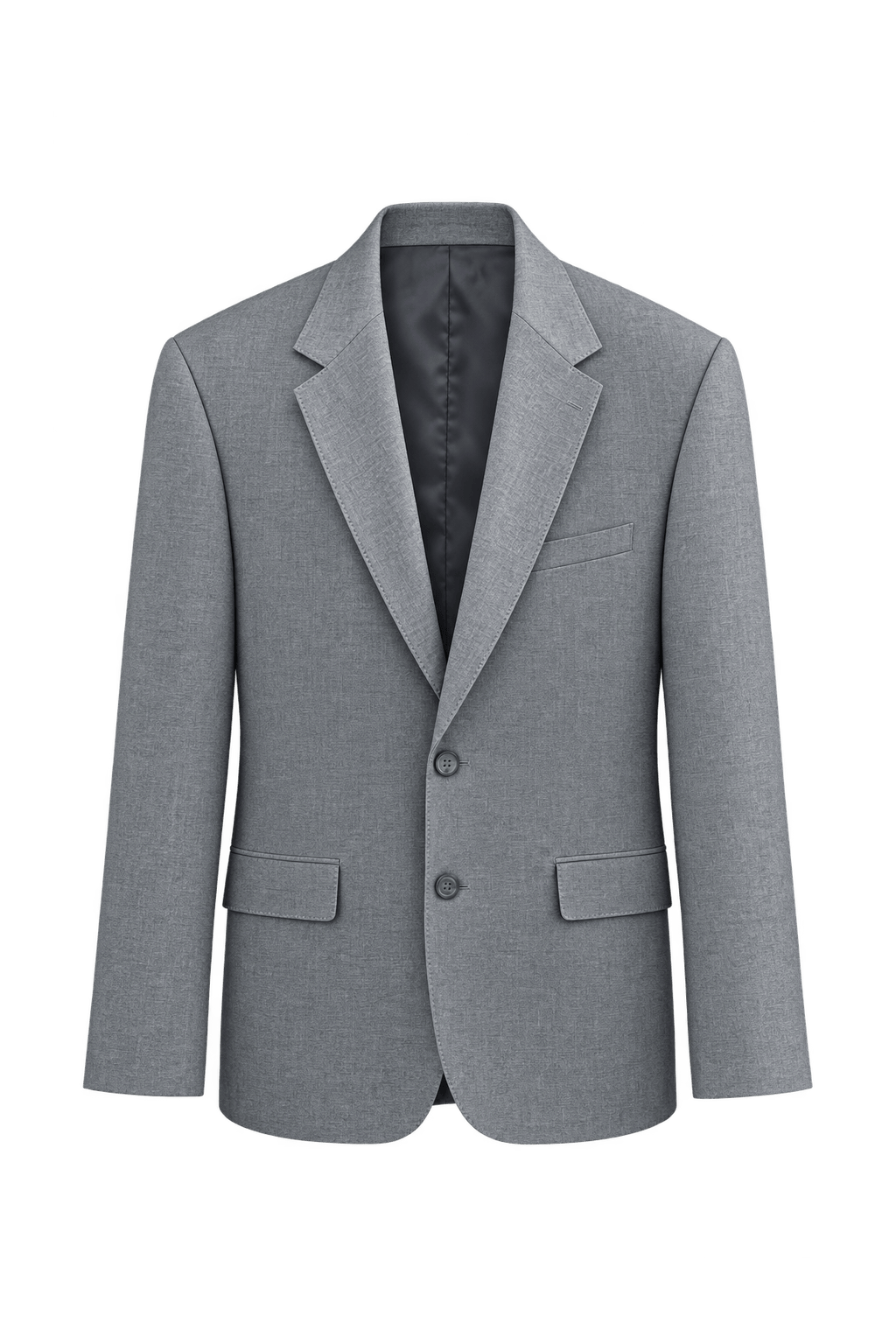 1990s Light Grey Suiting Fabric Blazer - Front View