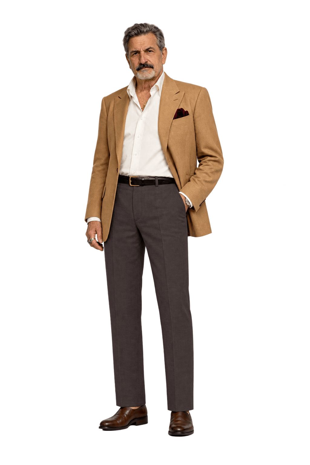 1980s Dark Chocolate Brown Woven Trousers - Model