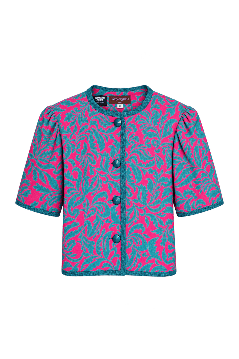 1980s Vivid Pink Woven Jacket - Front View