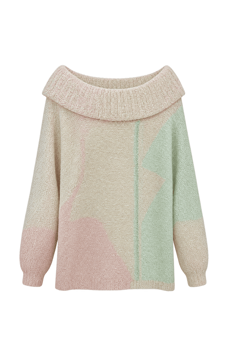 1960s Warm Ivory Knit Sweater - Front View