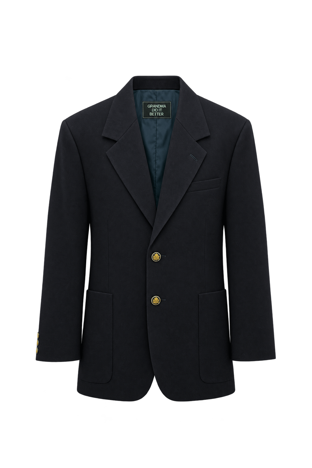 1980s Black Woven Blazer - Front View