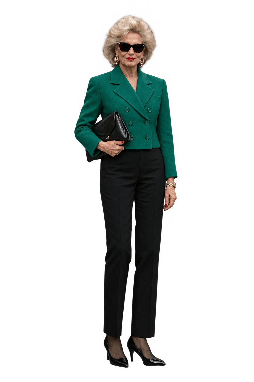 1980s Emerald Green Woven Blazer - Model