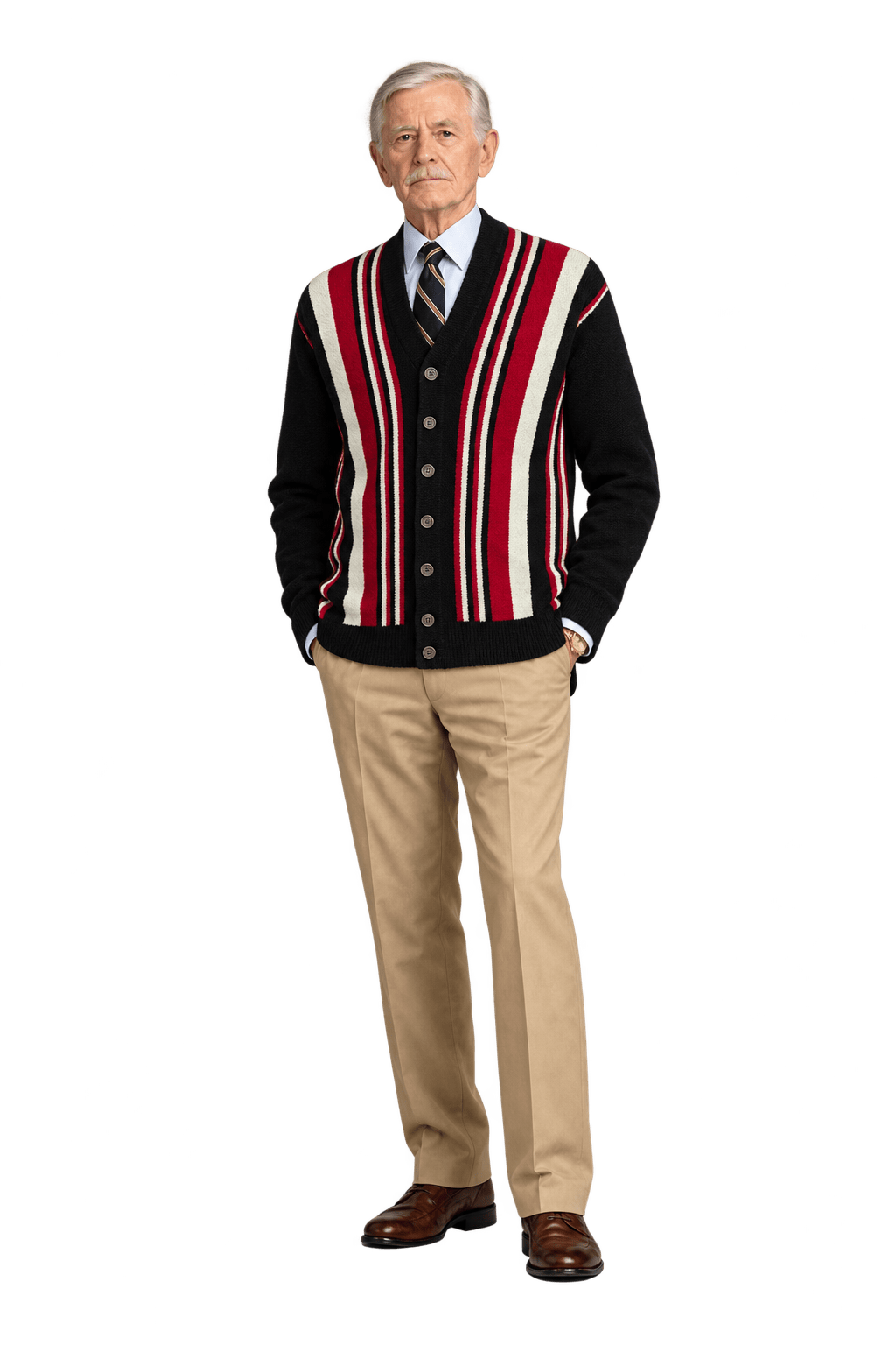 1960s Black Knit Cardigan - Model