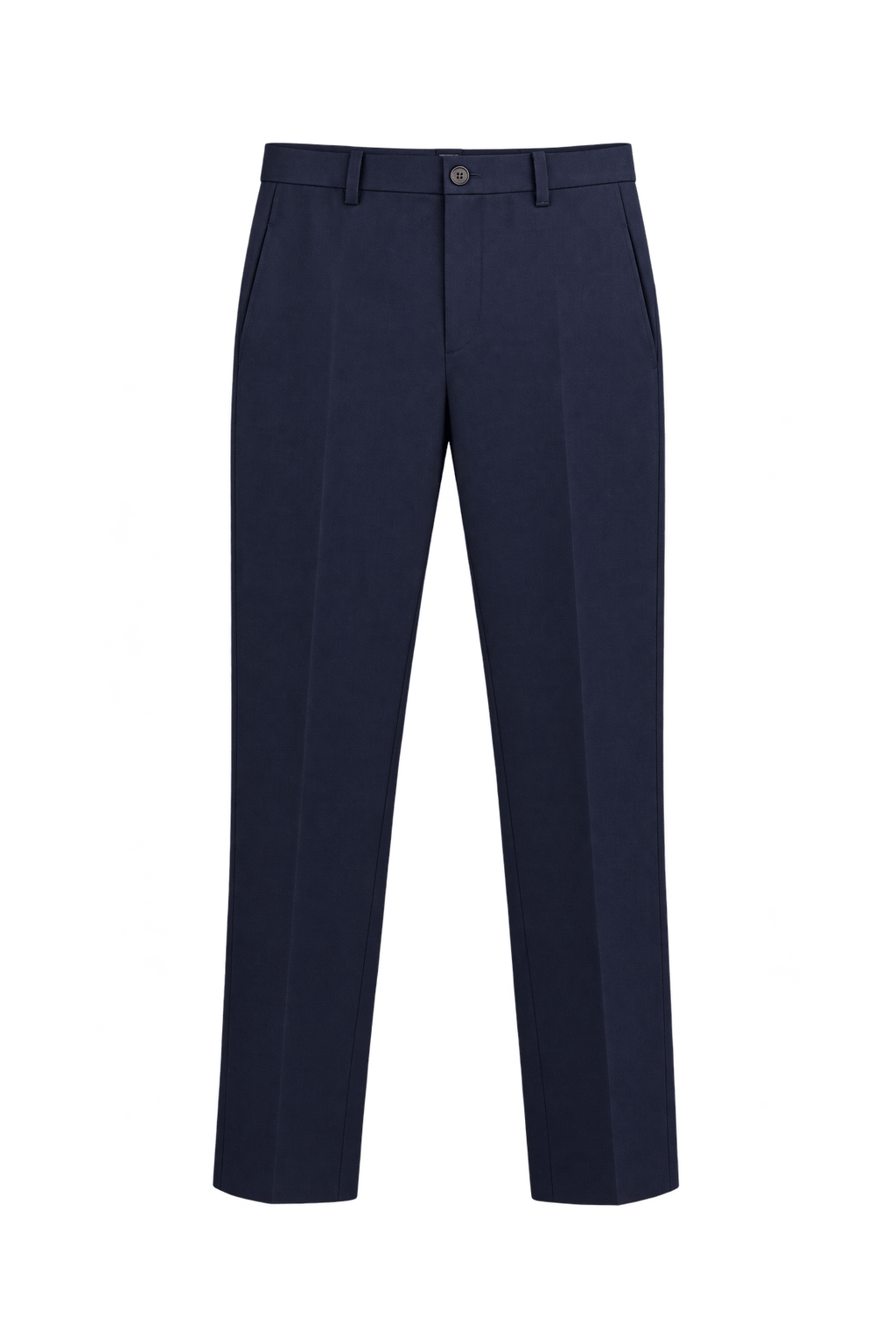 1990s Dark Navy Blue Woven Trousers - Front View
