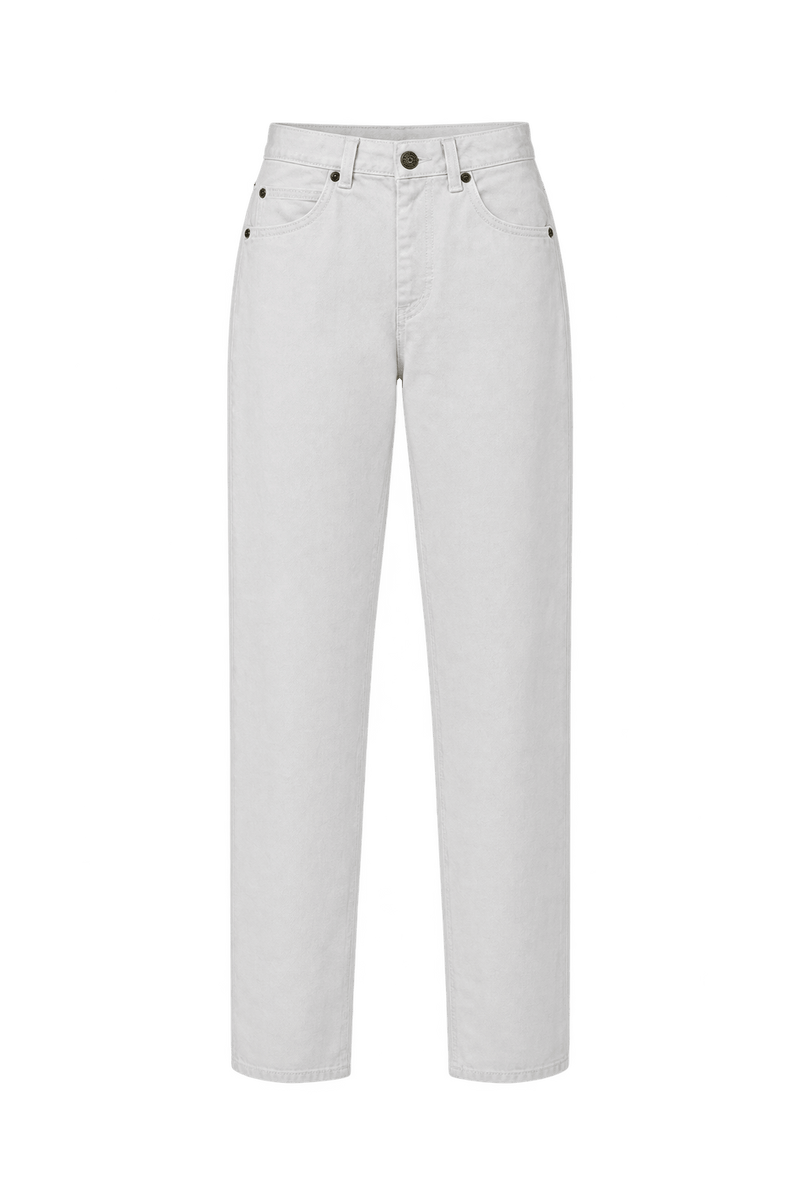 1990s White Cotton Denim Jeans - Front View