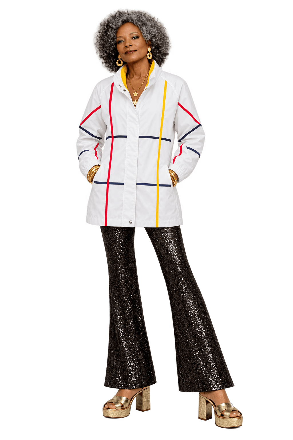 1980s Off-White Lightweight Synthetic Jacket - Model