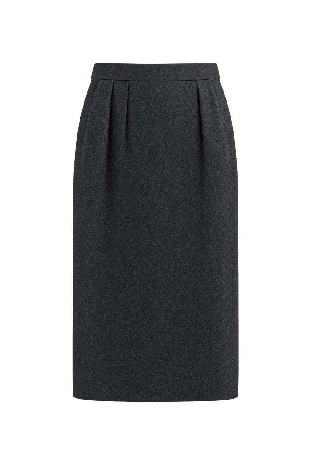 1980s Charcoal Grey Wool-like Skirt - Front View