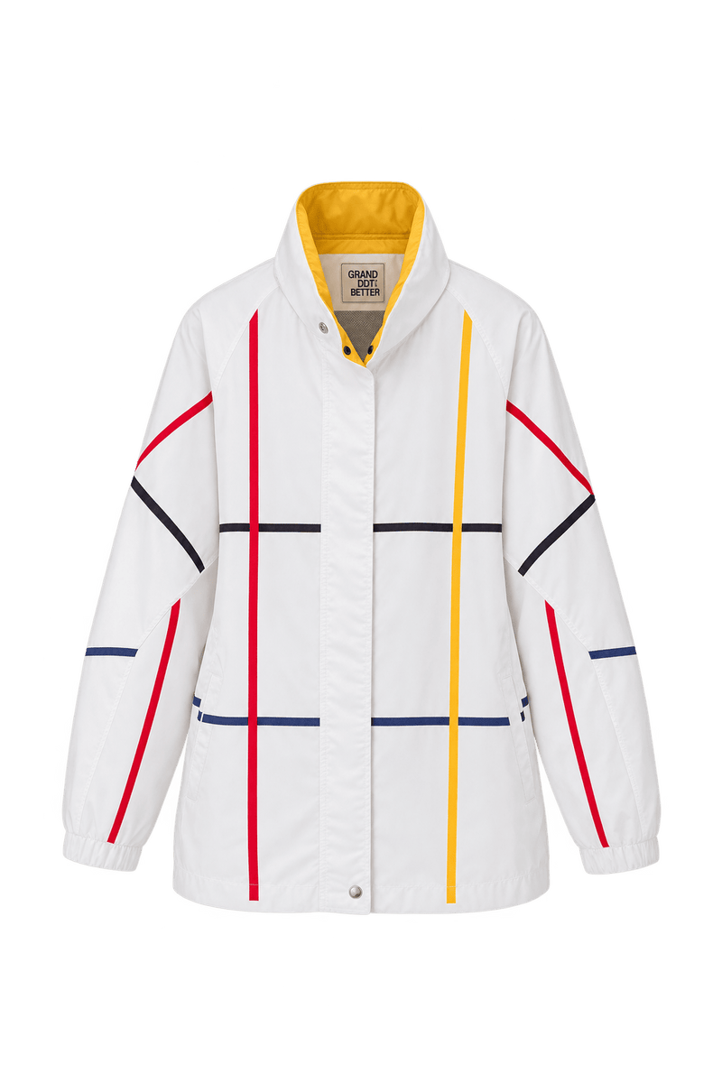 1980s Off-White Lightweight Synthetic Jacket - Front View