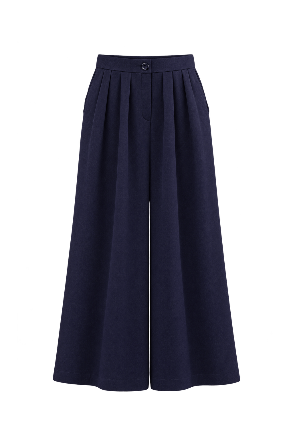 1980s Deep Purple Woven Wide-Leg Pants - Front View