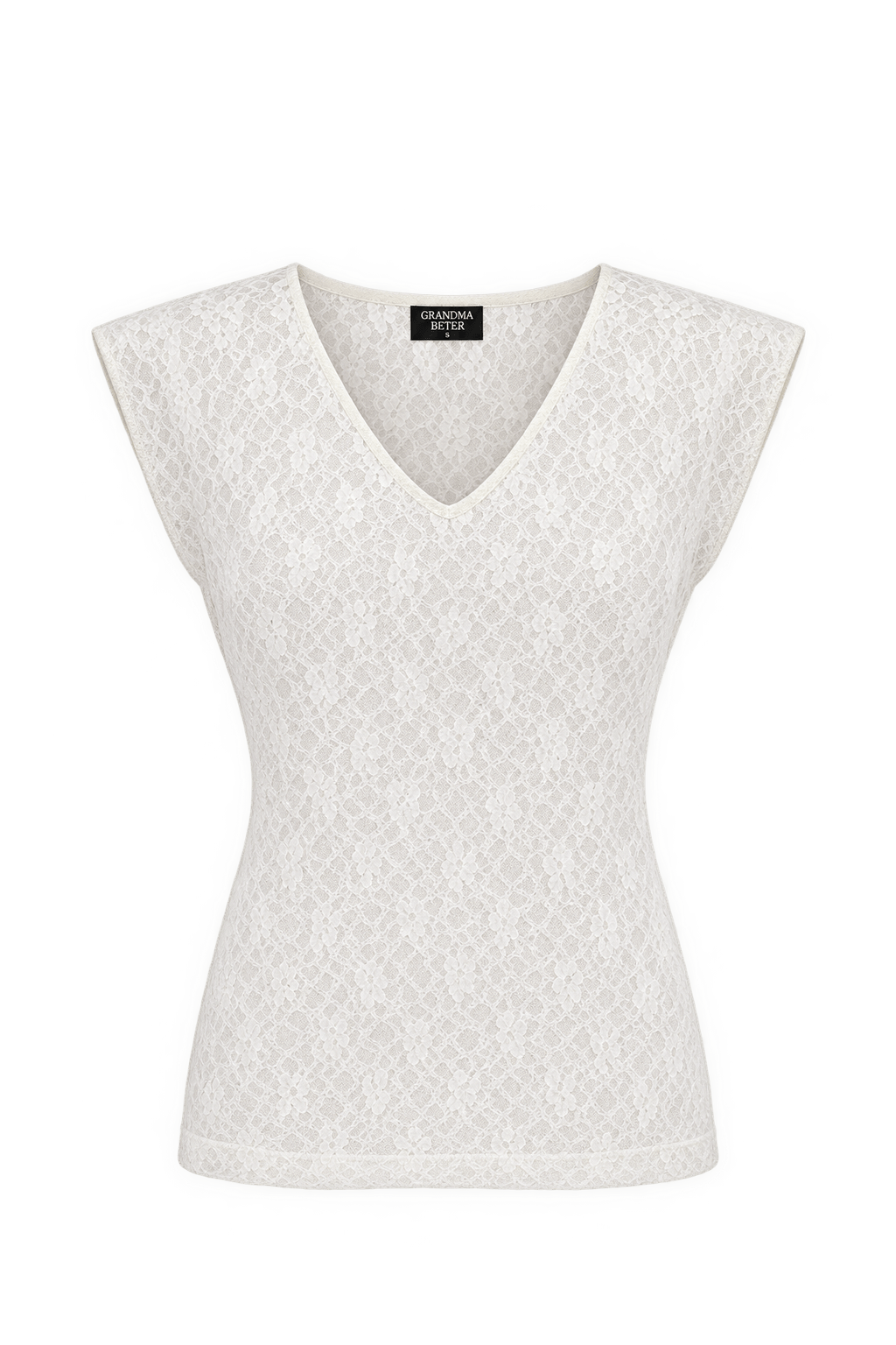 1990s White Lace Blouse - Front View