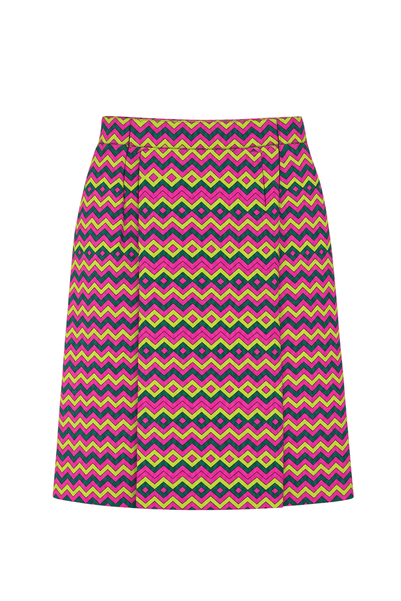 1980s Bright Pink Woven Skirt - Front View