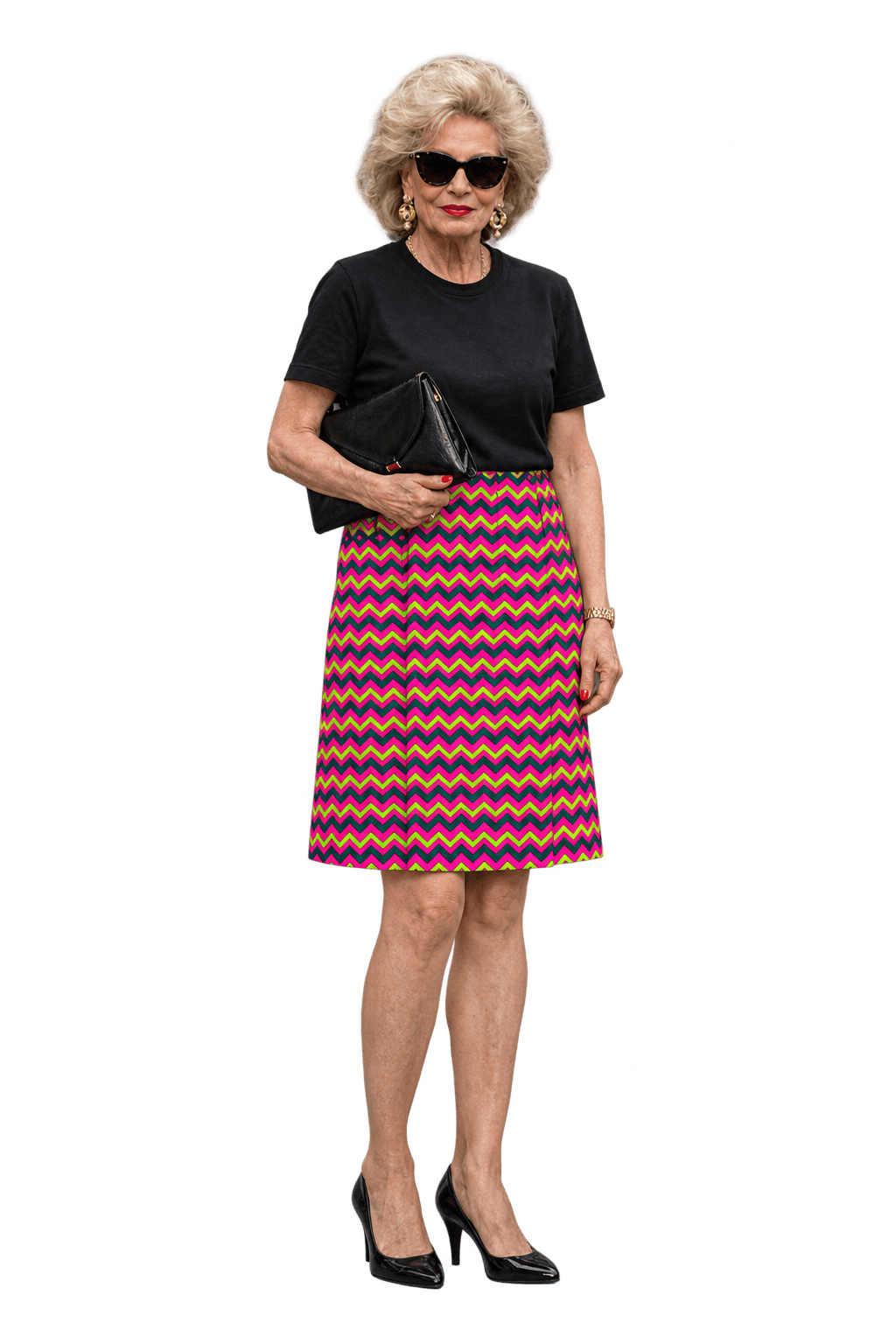 1980s Bright Pink Woven Skirt - Model