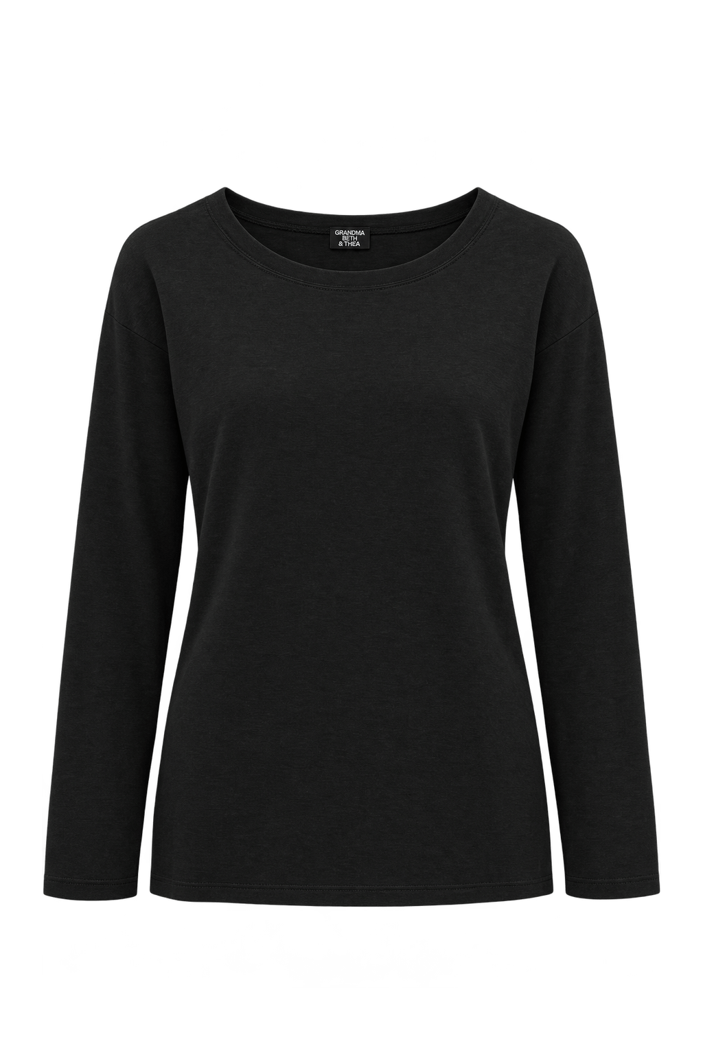 1990s Black Cotton-blend Knit T-shirt - Front View