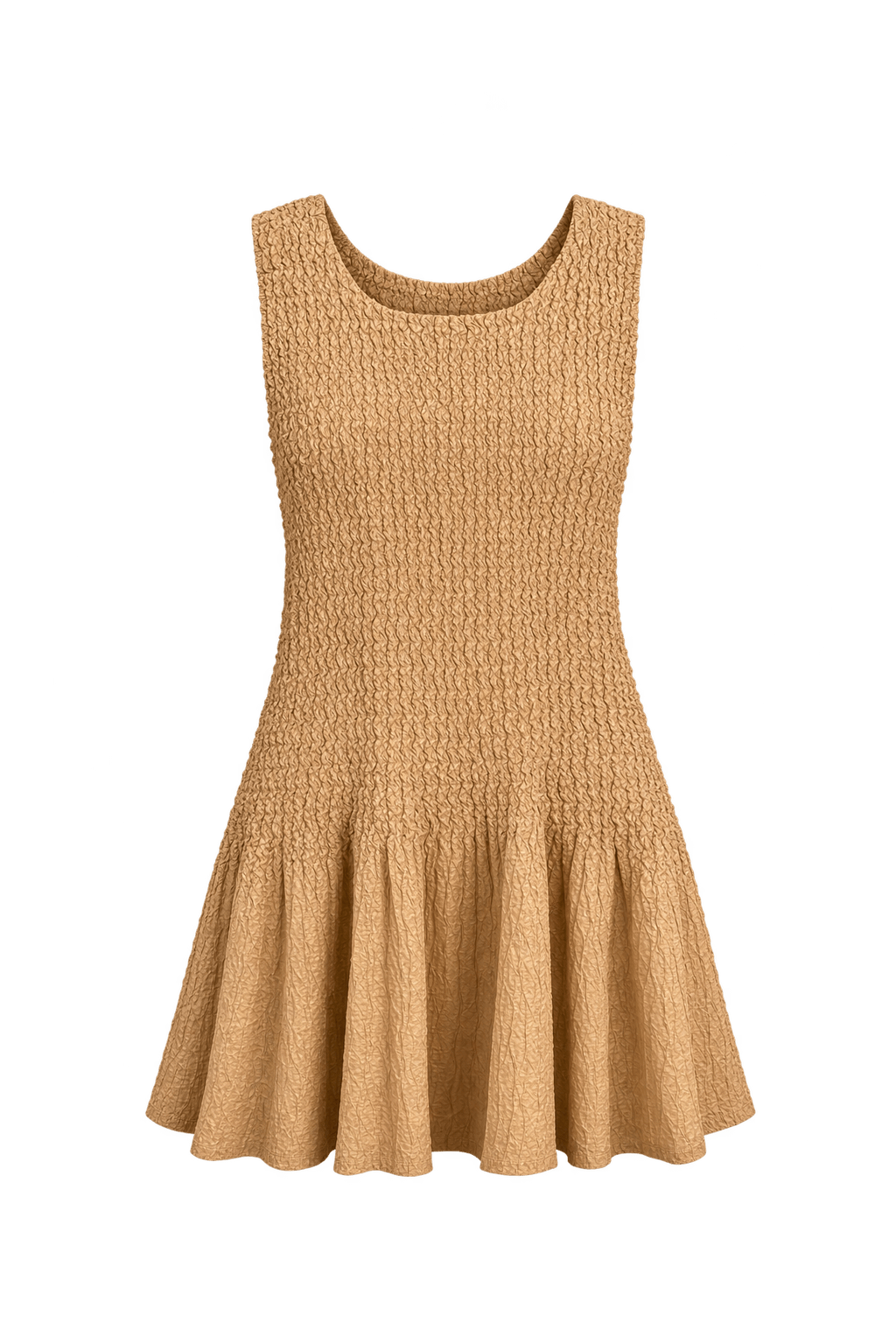1990s Metallic Gold Synthetic Tank Top - Front View