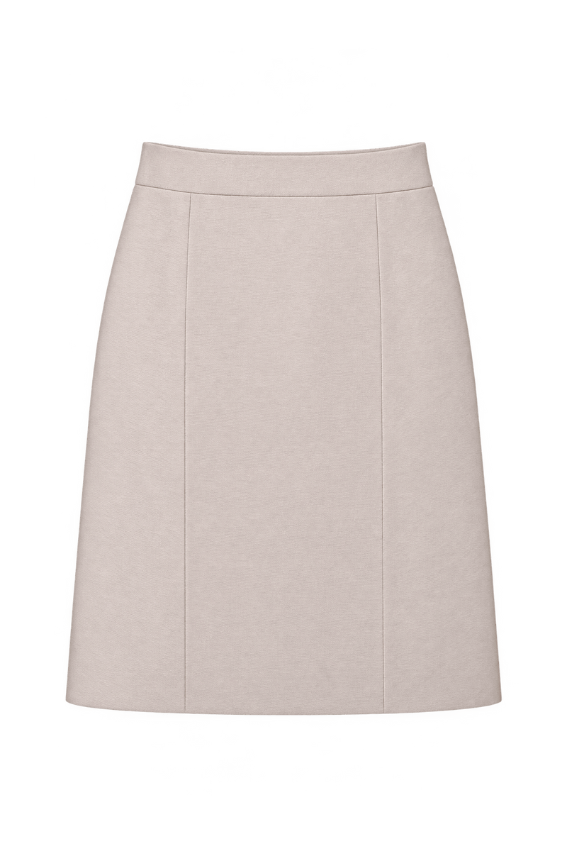 1990s Pale Blush Pink Woven Skirt - Front View