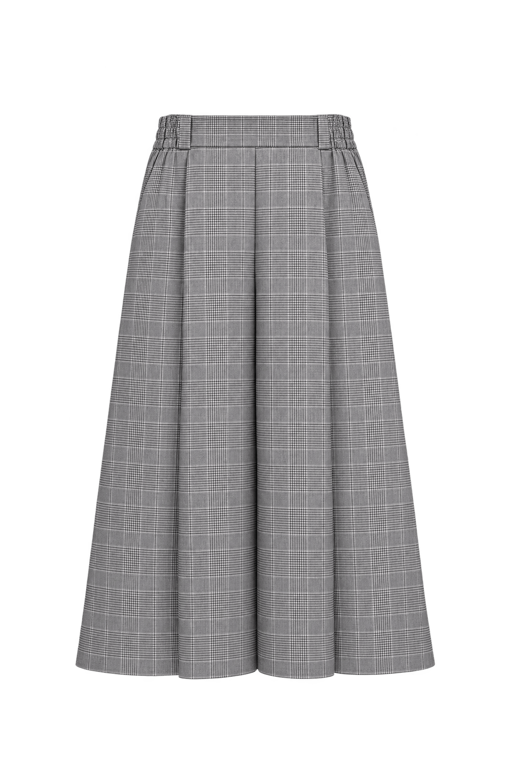 1980s Gray Woven Culottes - Front View