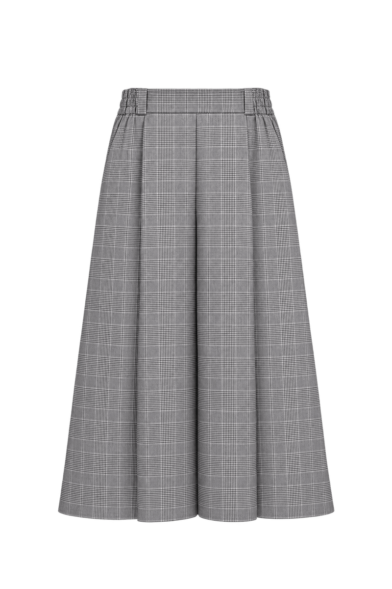 1980s Gray Woven Culottes - Front View