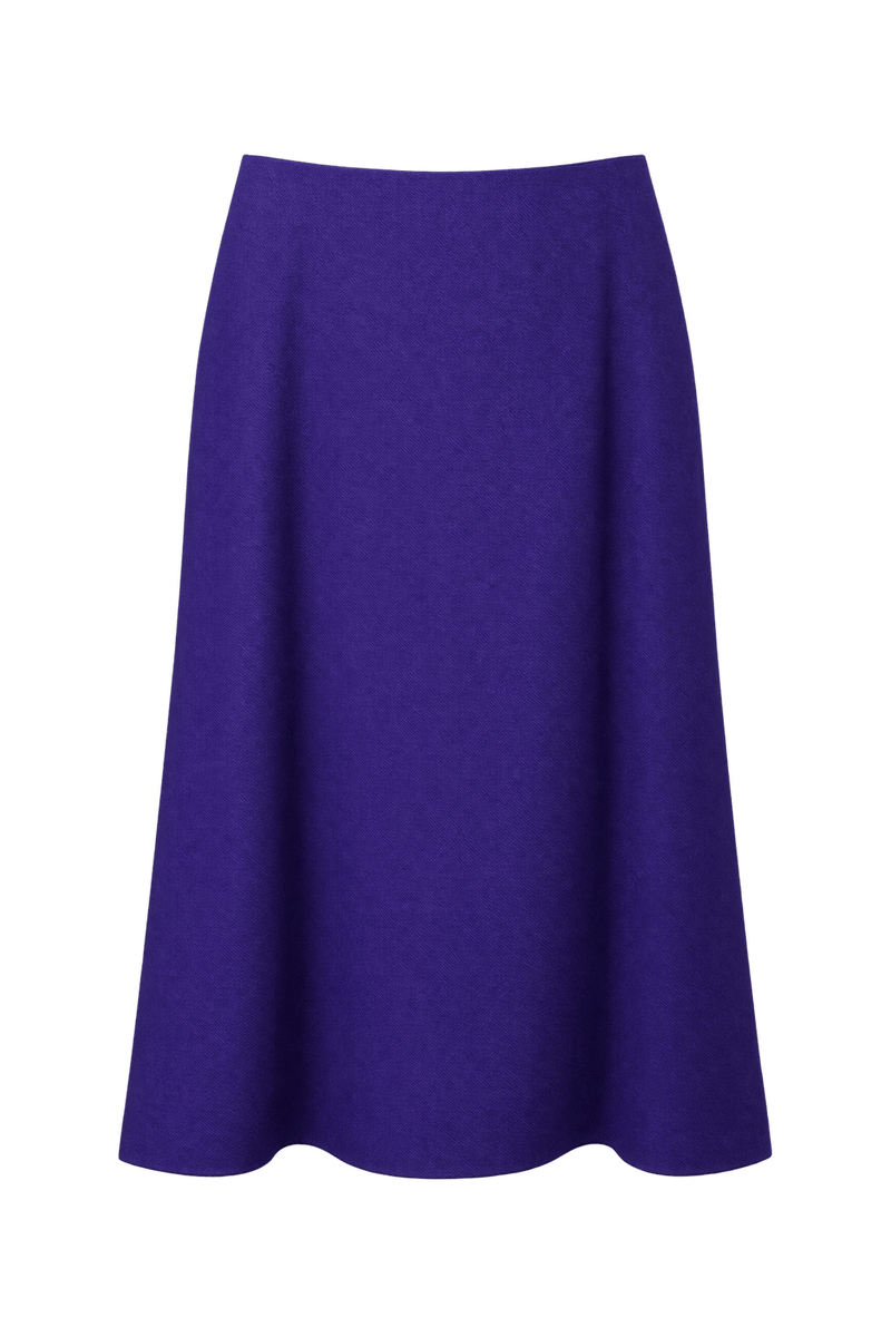 1980s Vivid Violet Purple Woven Skirt - Front View